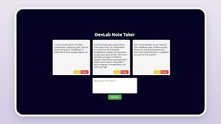 Build and Deploy a Note Taker App with HTML CSS and JavaScript [upl. by Gerik]