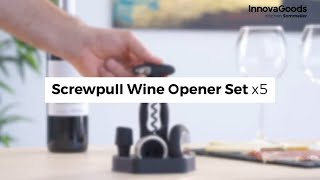 InnovaGoods Screwpull Wine Opener Set x5 [upl. by Rima]