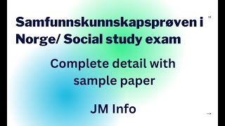 Samfunnskunnskapsprøven  Statsborgerprøven  Social study exam with sample paper  Norway [upl. by Ramhaj862]