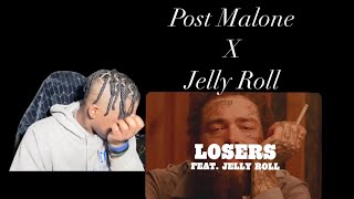 THIS MADE ME TEAR UP Post Malone “Losers” feat Jelly roll REACTION [upl. by Willumsen]