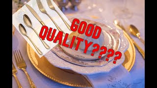 Review of Berglander 20 40 piece Flatware silverware set Stainless Steel with Titanium Gold Plated [upl. by Jahdiel281]