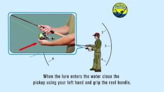 How to cast a Spinning reel  Overhead Cast [upl. by Stagg413]