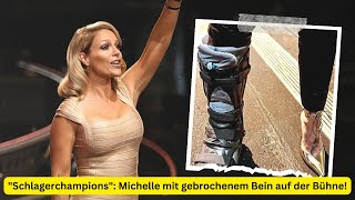 😱😲quotSchlagerchampionsquot Michelle rockt die Bühne trotz gebrochenem Bein [upl. by Llewen]