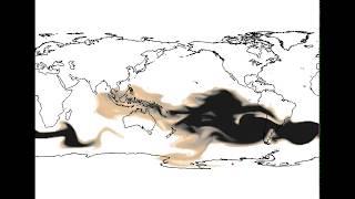 Volcanic ash transport from a New Zealand super eruption [upl. by Ardekahs]