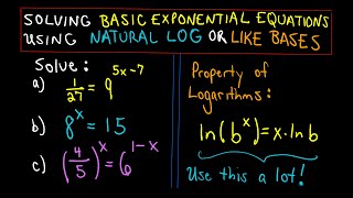 ❖ Solving Exponential Equations  Three Basic Examples ❖ [upl. by O'Driscoll667]