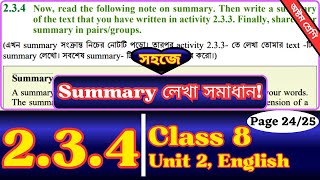 Class 8 English 234 Page 2425  Summary  The Bizhu Festival  Class Eight New Book Chapter 2 [upl. by Koziel]