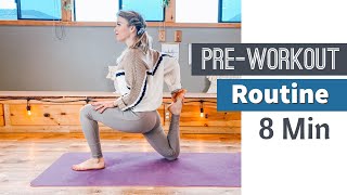 PreWorkout Yoga Stretches  8 Min Warm Up Routine Before Exercising  Yoga With Yana [upl. by Ennasil]