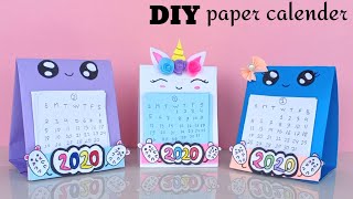 How to make a 2020 desk calendar  diy calendar paper Mini calendar paper crafts for school  DIY [upl. by Thill872]