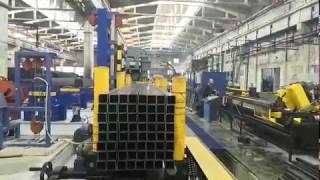 Automatic steel tube bundle steel strapping and packing machine [upl. by Naul]