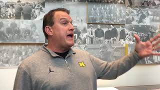 Michigan offensive line coach Ed Warinner meets with media before MSU week [upl. by Aelsel]