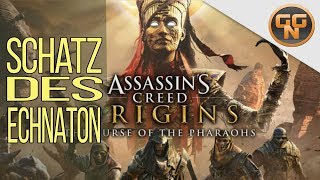 Assassins Creed Origins Guide  Echnaton Schatz Ort  Puzzle Lösung  Fluch der Pharaonen [upl. by Gregrory]