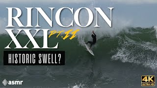 Historic Swell at Rincon Part II  XL Waves  Raw Surfing 123023 [upl. by Noiro174]