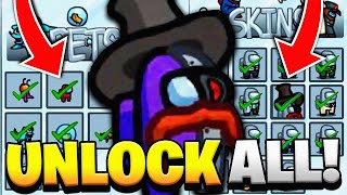 HOW TO UNLOCK ALL SKINS PETS amp HATS FOR FREE IN AMONG US 2021 iOSANDROIDPC [upl. by Ibed]