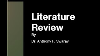 What is a Literature Review [upl. by Meehaf]