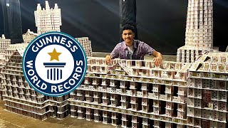 Worlds LARGEST house of cards  Guinness World Records [upl. by Euqirat]