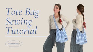 Tote Bag Tutorial  Beginner Sewing Tutorial  Easy DIY Bag [upl. by Einapets]