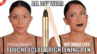 FINALLY TRYING YSL BEAUTY TOUCHE ECLAT CONCEALER PEN  ALL DAY WEAR dry undereyes  MagdalineJanet [upl. by Antonia683]