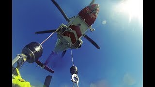 Coastguard Helicopter Swimmer  Diver Winch Rescue GoPro POV HD [upl. by Willman]