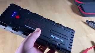 NEXPOW G17 Starthilfe 1500A 12V Powerpack 21800 mAh Auto Starthilfe Powerbank unboxing und Anleitung [upl. by Regazzi]