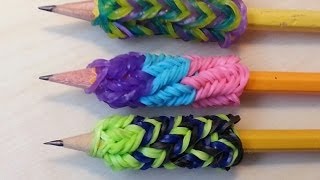 RAINBOW LOOM PENCIL GRIP  How to make EASY [upl. by Aihsar878]