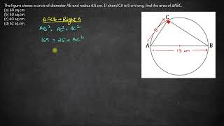 Circle of diameter AB and radius 65 cm  Circle  CAT 1996 Quant Solution  PYQs [upl. by Lizzie]