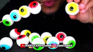 ASMR GUMMY EYES JELLY TROLLI GLOTZER COLORFUL EYEBALLS CANDY MUKBANG EATING NO TALKING [upl. by Liddie60]