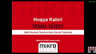 Mikro Yazılım Sabit Kıymet Tanıtım Kartı Genel Tanımlar Eğitimi [upl. by Aihseyk682]