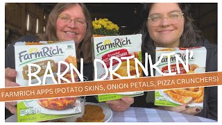 FarmRich Appetizers Loaded Potato Skins Onion Petals Pizza Crunchers Taste Test  Review [upl. by Laural]