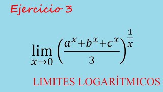 LIMITES DE FUNCION LOGARÍTMICA Indeterminación 1a la infinitoEjercicio 3 [upl. by Namruht]