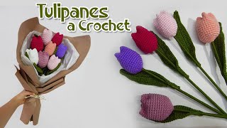 Tulipan tejido a crochet  PASO A PASO [upl. by Veradi679]