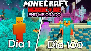 SOBREVIVÍ 100 DÍAS en el END MEJORADO en MINECRAFT HARDCORE [upl. by Lexie]