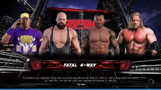 WWE 2K22 Cena Vs Orton Vs Big Show Vs Triple H In Fatal 4 Way Match Gameplay On PS4 [upl. by Ykcin]