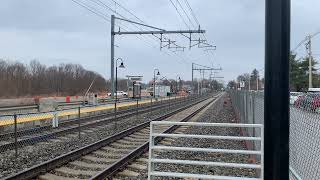 Amtrak ACS64 620 blows horn for work crew at Mansfield [upl. by Ahseela772]