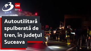 Autoutilitară spulberată de tren în județul Suceava Patru oameni au fost răniți grav [upl. by Habeh]