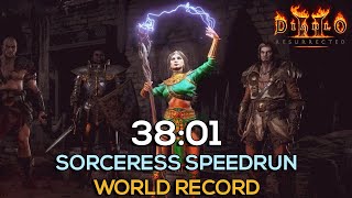 ROAD TO SUB 35  WORLDS FASTEST SORCERESS SPEEDRUN  3801 IGT  4010 RTA  DIABLO 2 RESURRECTED [upl. by Eleanor139]