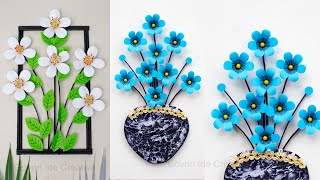 2 Beautiful paper wall hanging  Paper crafts for home decor  Unique Paper flower wall decoration [upl. by Orsini322]