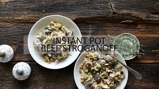 Instant Pot Beef Stroganoff Recipe  A Family Friendly EASY Weeknight Dinner [upl. by Sheets358]