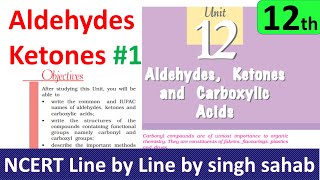 12th chemistry  Aldehyde ketone carboxylic acid chapter 12 class 12 organic  IIT JEE Mains NEET 1 [upl. by Llerrad]