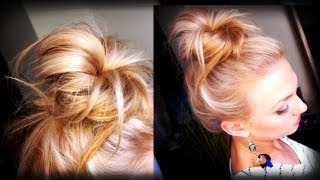 Hair How To Messy Topknot Bun [upl. by Nylekcaj]