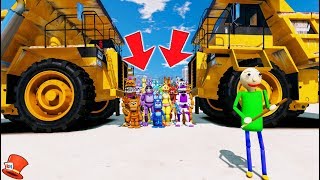 WILL BALDI CRUSH ALL THE ANIMATRONICS GTA 5 Mods FNAF RedHatter [upl. by Neirad]