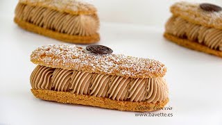 Éclair París Brest con Mousseline de Chocolate y Crema de Caramelo [upl. by Eittik266]