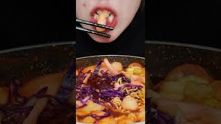 ASMR Eating Tokbokki and Super Spicy Noodles1 asmr mukbang tokbokki food shorts [upl. by Apps347]