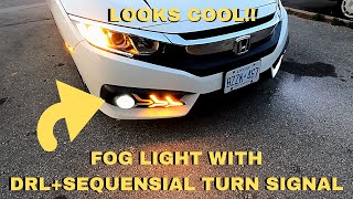 How to install Mustang Style DRL and fog light in 20162020 Honda Civic [upl. by Engvall]