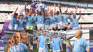 Manchester City Lifts The 202324 Premier League Title🏆 Haaland Kevin Silva And Rodri Interview [upl. by Aitret]