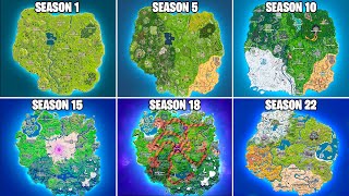 Evolution of Fortnite Map Chapter 1 Season 1  Chapter 3 Season 4 [upl. by Hsak]