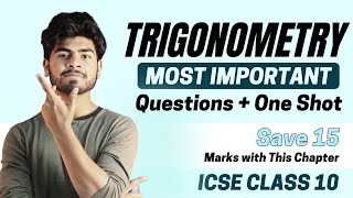 Trigonometry ICSE Class 10  Trigonometric Relations  Important Questions  2024  Maths OneShot [upl. by Lainey]