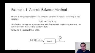 Mass balance in English  41  Mass balance on reactive systems Atomic balance method [upl. by Airtemed]