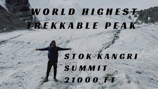 WORLDS HIGHEST TREKKABLE MOUNTAIN STOK KANGRI SUMMIT  21000 FT  DRONE SHOTS [upl. by Ahsirtak]