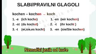 Lekcija 88 SLABI GLAGOLI  PRAVILNI GLAGOLI U NEMACKOM  PREZENT SLABIH GLAGOLA [upl. by Notneuq492]