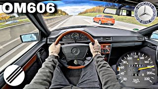 MERCEDESBENZ W124 300 DIESEL OM606 TOP SPEED DRIVE ON GERMAN AUTOBAHN🏎 [upl. by Licec]